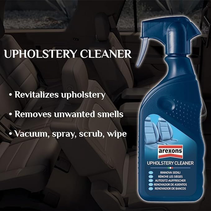 Arexons Upholstery Cleaner – gentle yet effective cleaner for car seats, fabric interiors, and carpets, leaving a fresh scent and spotless finish