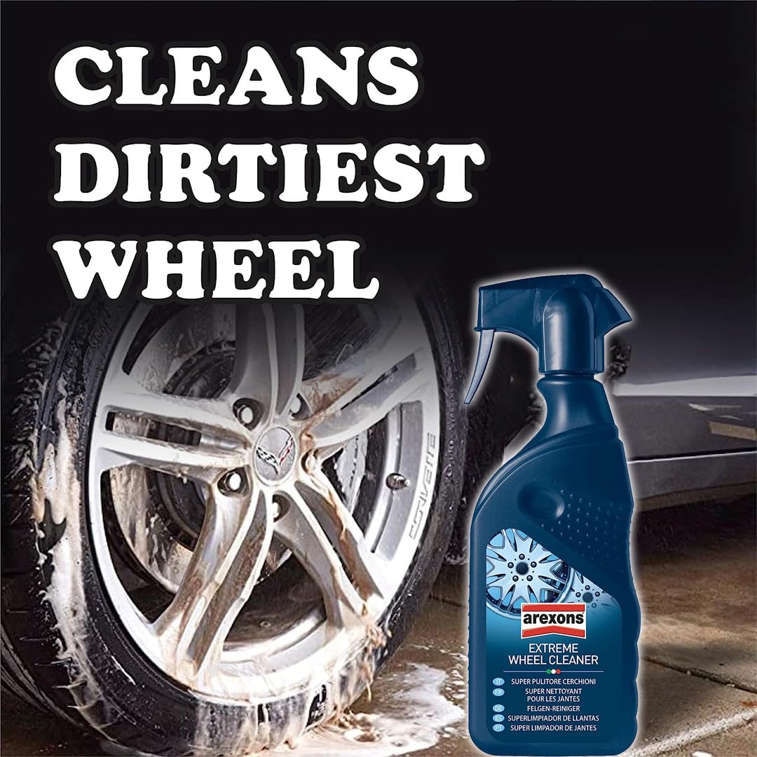 Arexons Extreme Wheel Cleaner – powerful formula for removing brake dust, grime, and grease from car wheels, restoring a spotless shine.