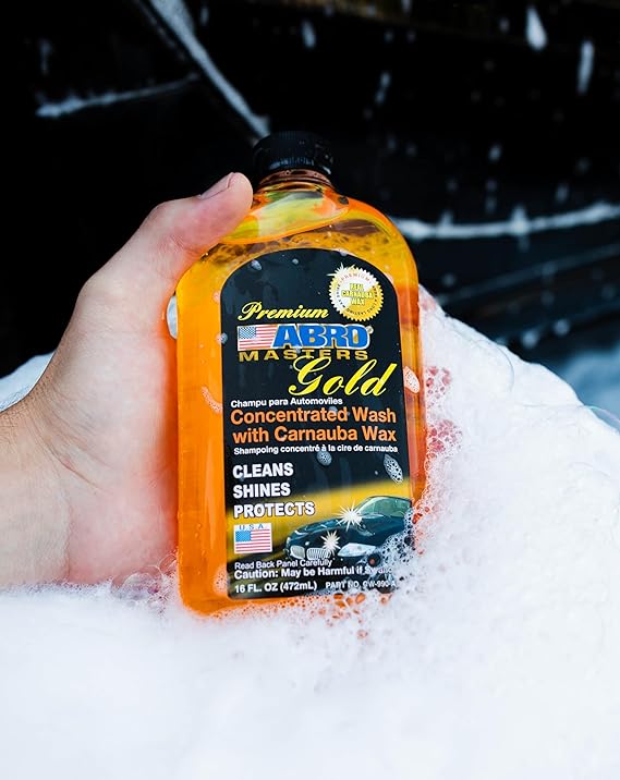 Abro Wash & Wax Shampoo – high-foaming car wash that cleans thoroughly while enhancing paint protection with a smooth, glossy finish