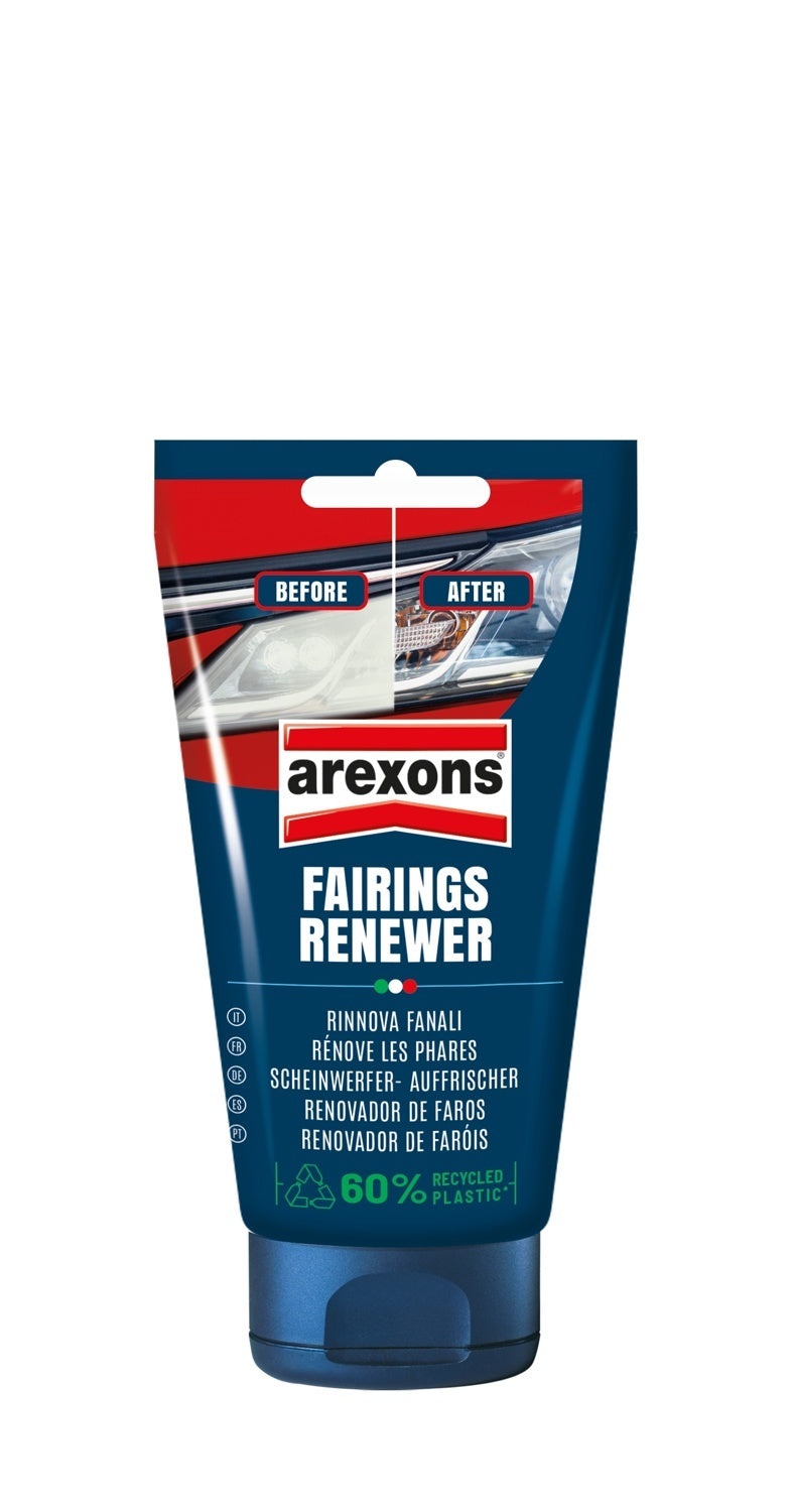 Arexons Fairings Renewer restores and clears cloudy headlights, improving visibility and enhancing the brightness for safer driving.