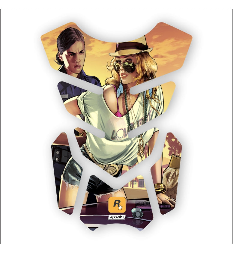 Grand Theft Auto V tank pad for motorcycles – stylish and durable protector with iconic GTA V design.
