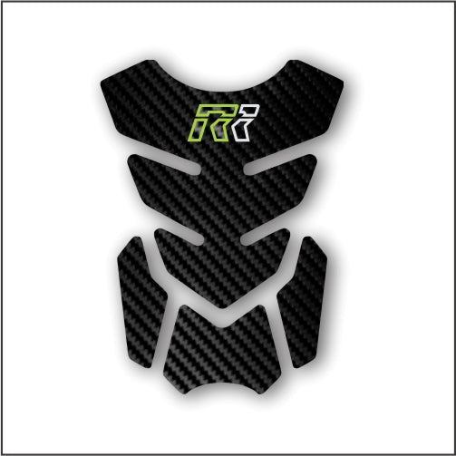 Premium carbon fiber motorcycle fuel tank pad – enhances grip and prevents wear on the fuel tank.