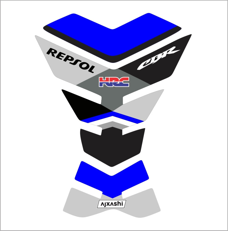 Repsol Honda CBR motorcycle tank pad – durable protector with official blue racing livery