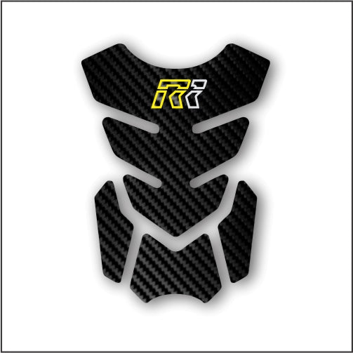 Premium carbon fiber motorcycle fuel tank pad – enhances grip and prevents wear on the fuel tank.