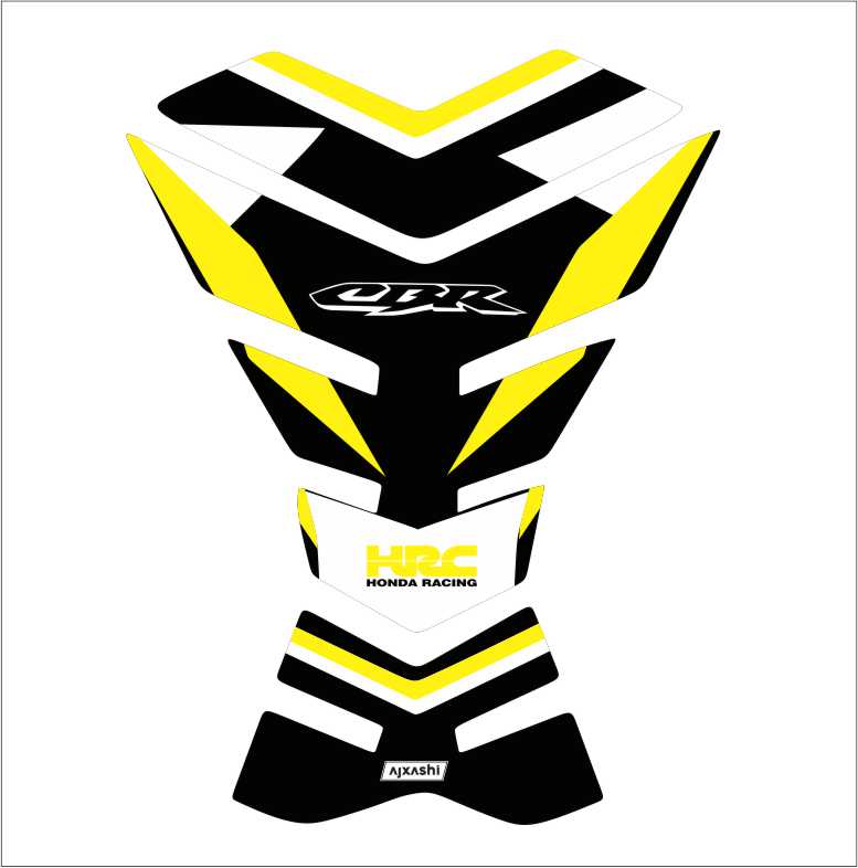 Universal yellow Honda CBR Racing tank pad – durable fuel tank protector with bold racing-inspired design