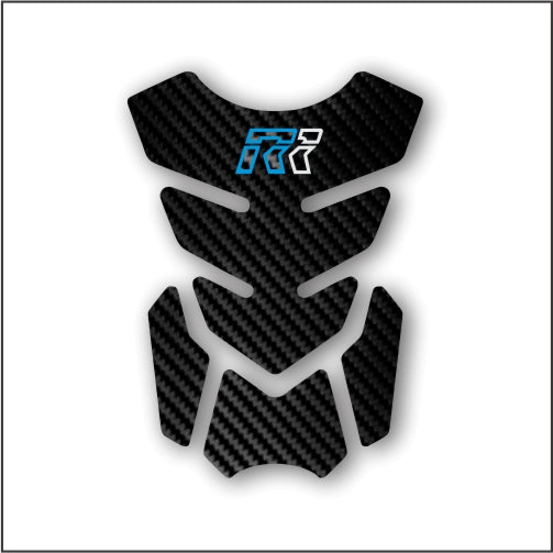 Premium carbon fiber motorcycle fuel tank pad – enhances grip and prevents wear on the fuel tank.