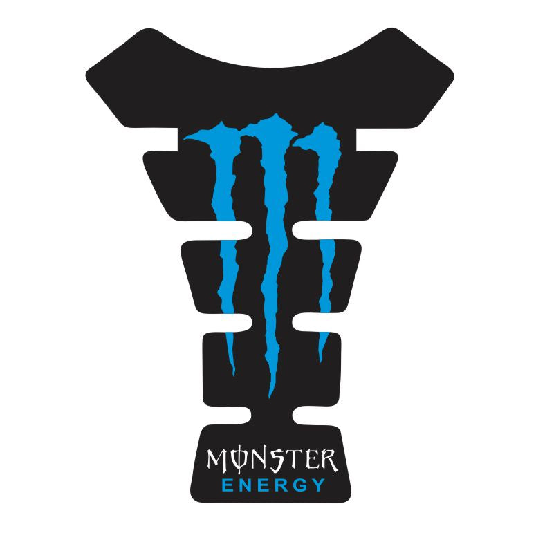 Universal blue Monster Energy tank pad – durable fuel tank protector with iconic Monster Energy logo design.