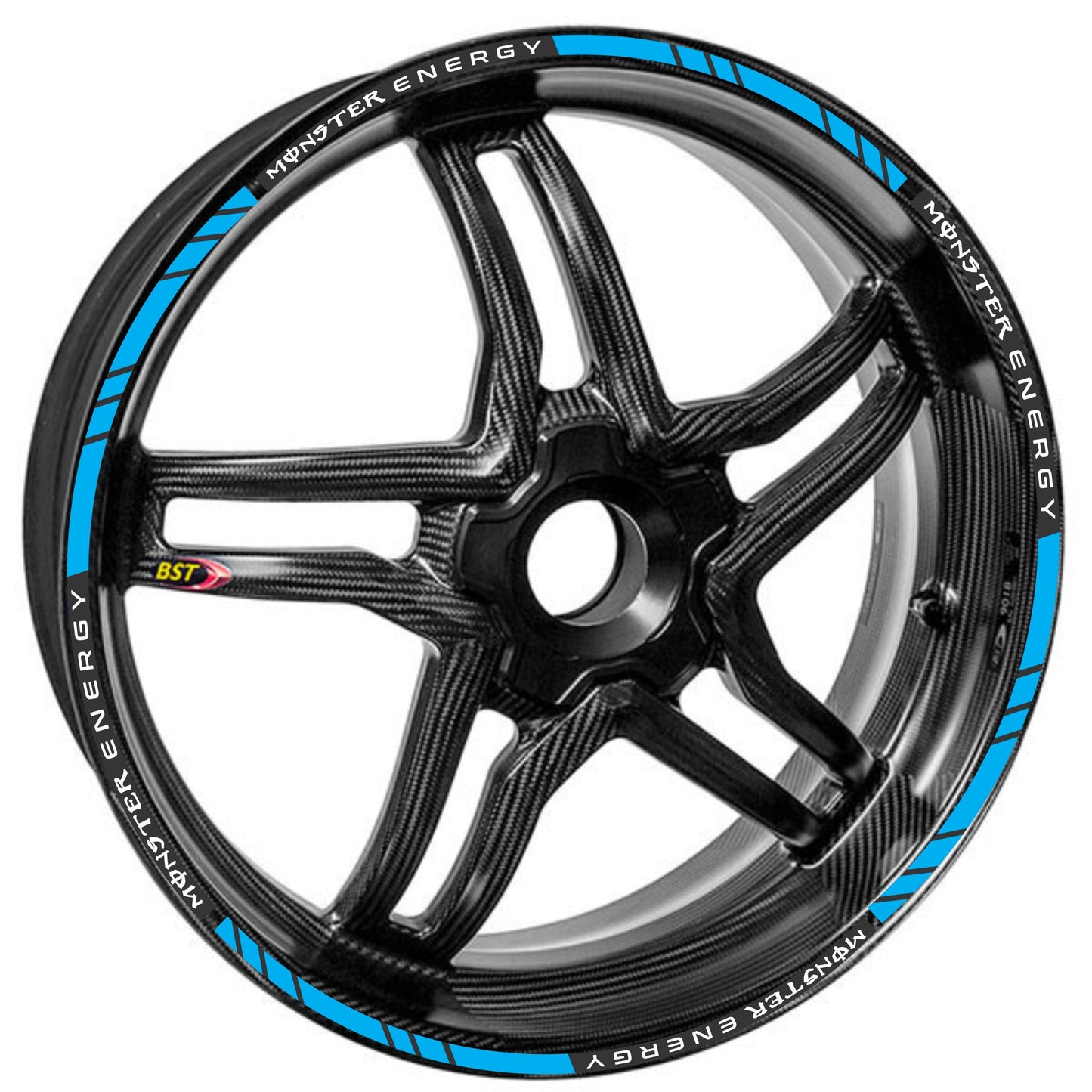 Monster Energy motorcycle wheel stickers – fit 14-inch to 18-inch rims with bold racing style