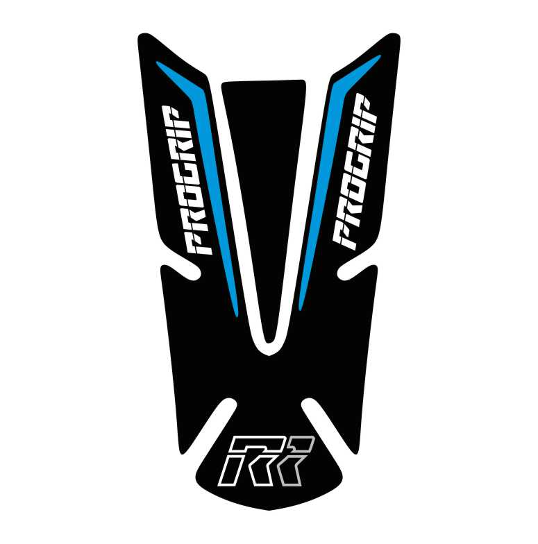blue Progrip motorcycle tank pad – high-quality fuel tank protector with Progrip logo and durable design.