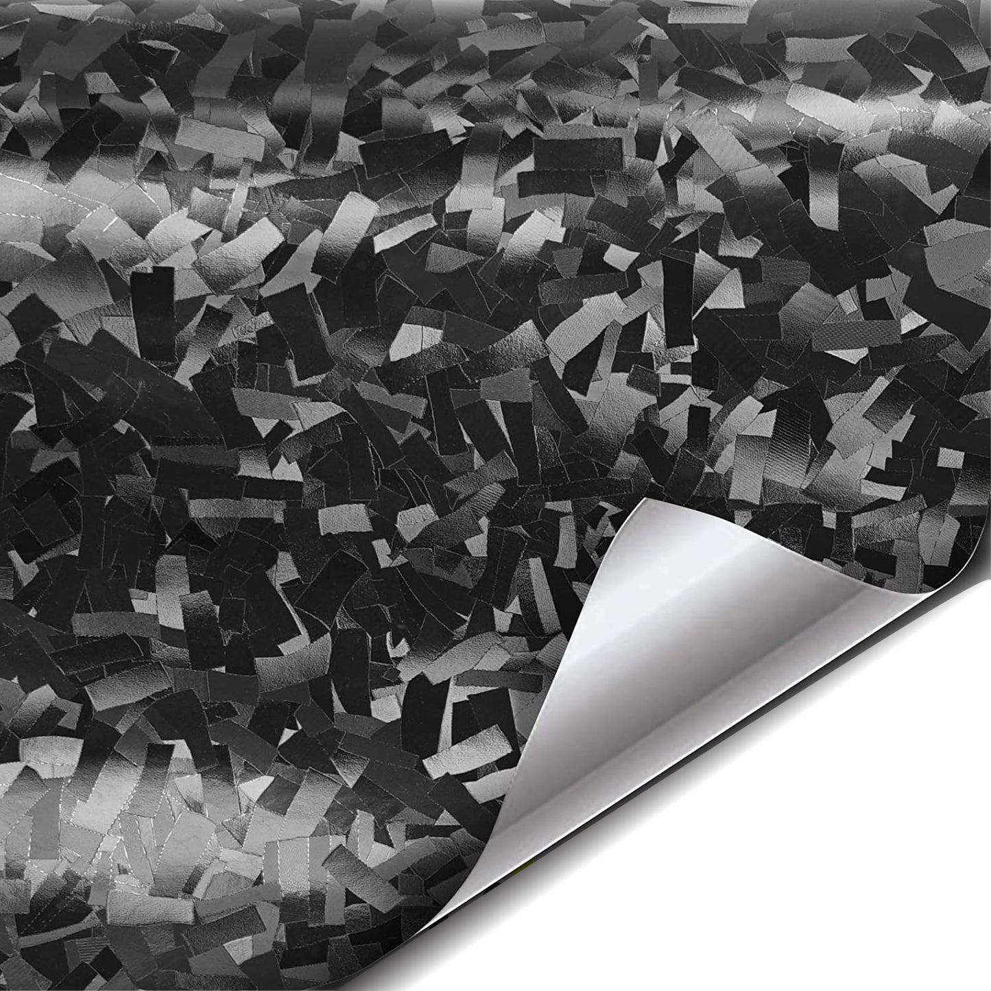 Satin forged carbon fiber vinyl wrap with textured marbled design for vehicles and interiors