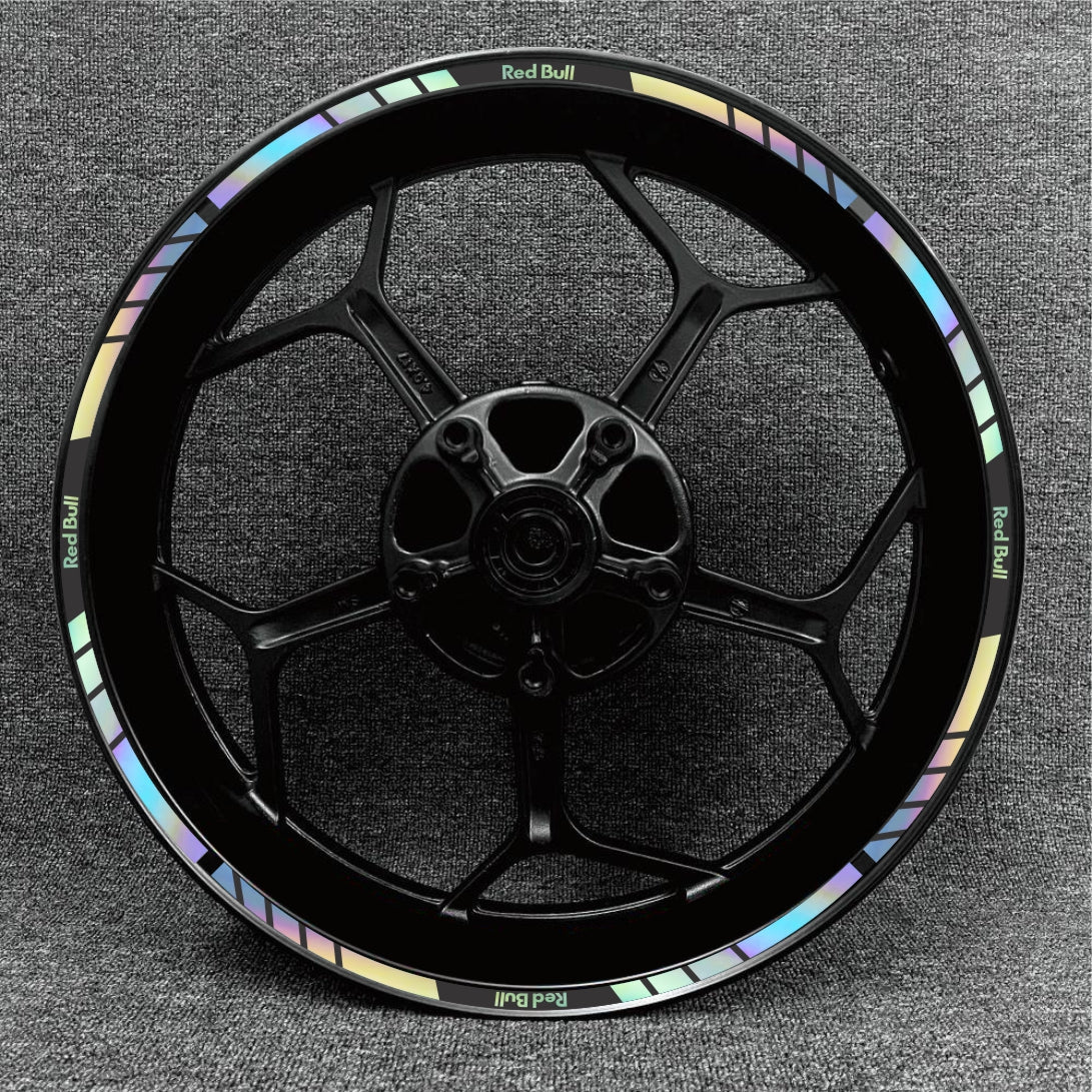 Premium Red Bull wheel decals – fit Suzuki, Honda, Yamaha, and Aprilia sportbikes.