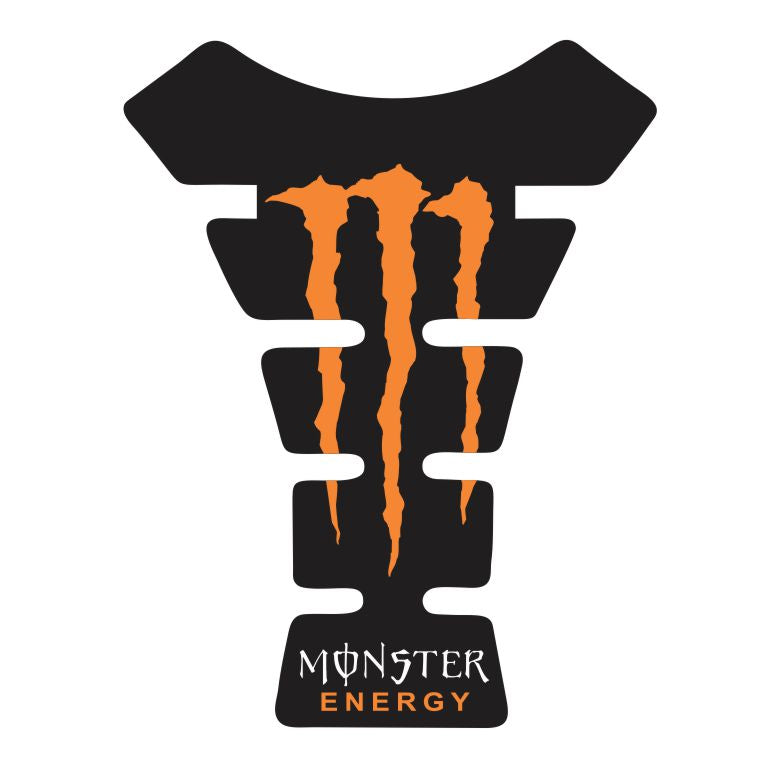 Universal orange Monster Energy tank pad – durable fuel tank protector with iconic Monster Energy logo design.