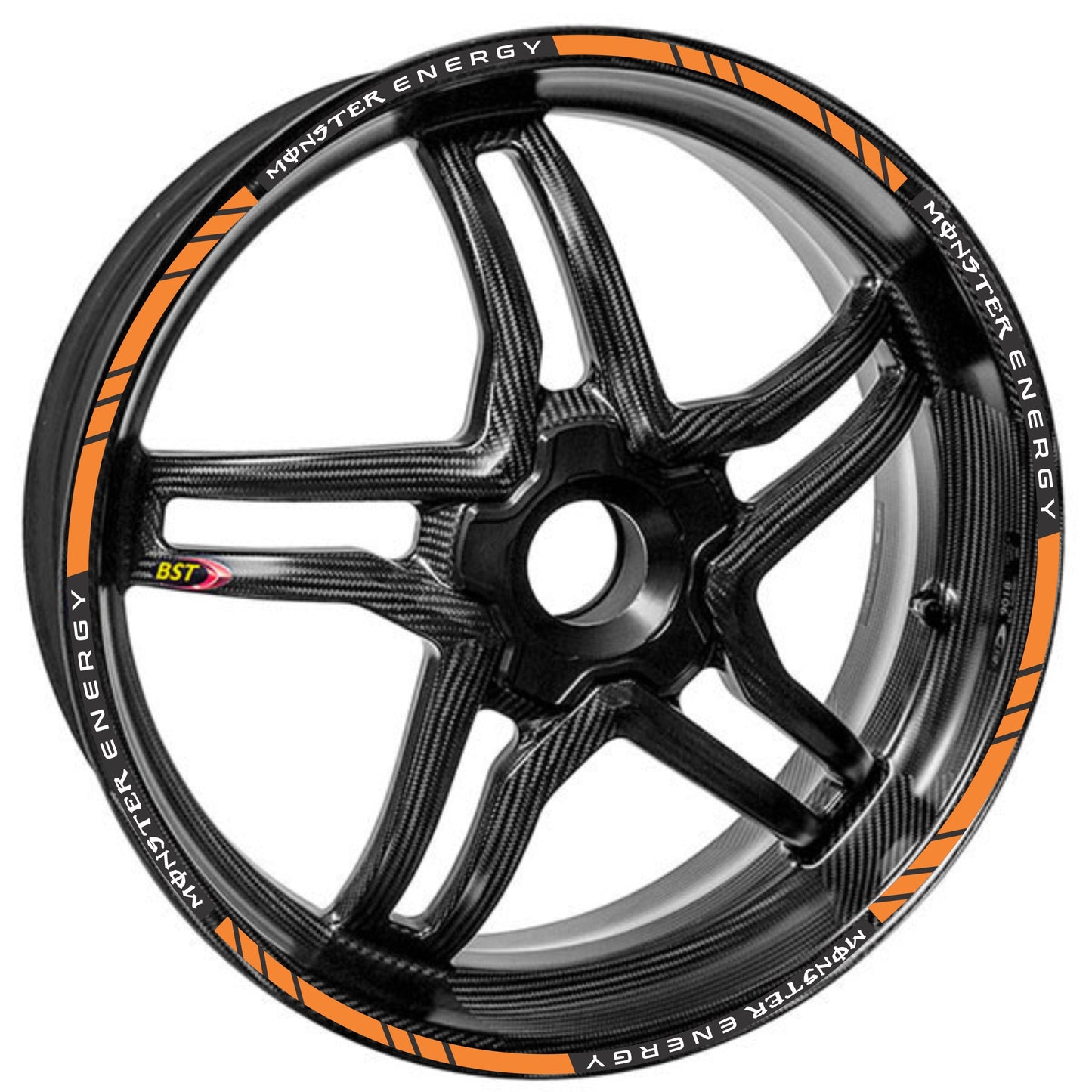 Monster Energy motorcycle wheel stickers – fit 14-inch to 18-inch rims with bold racing style