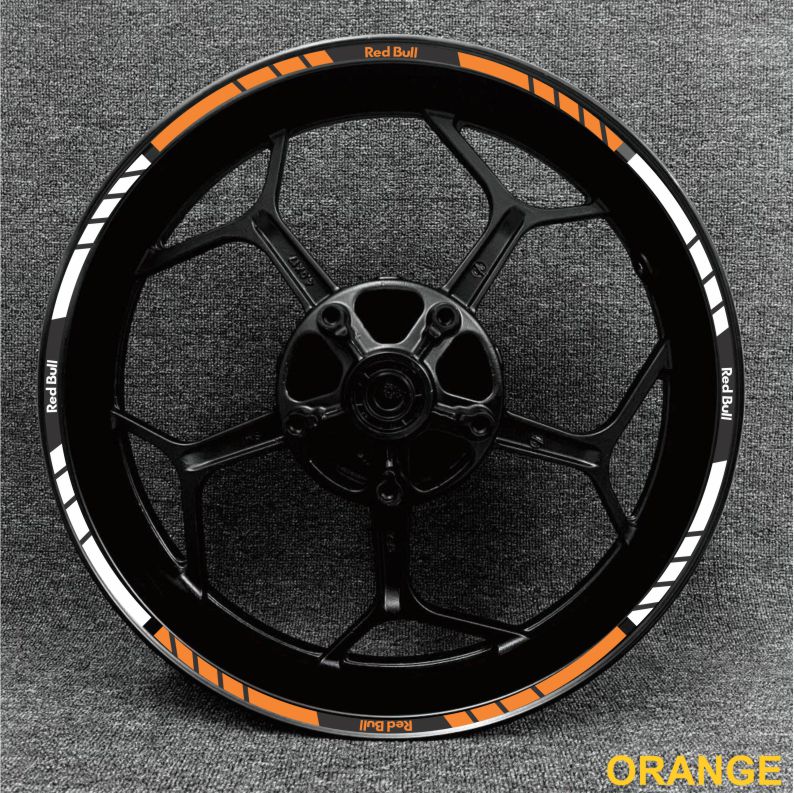 Premium Red Bull wheel decals – fit Suzuki, Honda, Yamaha, and Aprilia sportbikes.