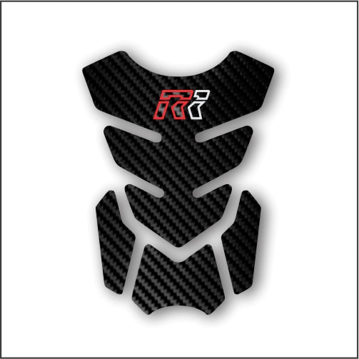 Premium carbon fiber motorcycle fuel tank pad – enhances grip and prevents wear on the fuel tank.