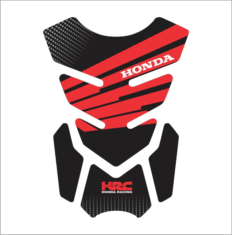 Universal red Honda tank pad – high-quality motorcycle fuel tank protector with bold Honda graphics.