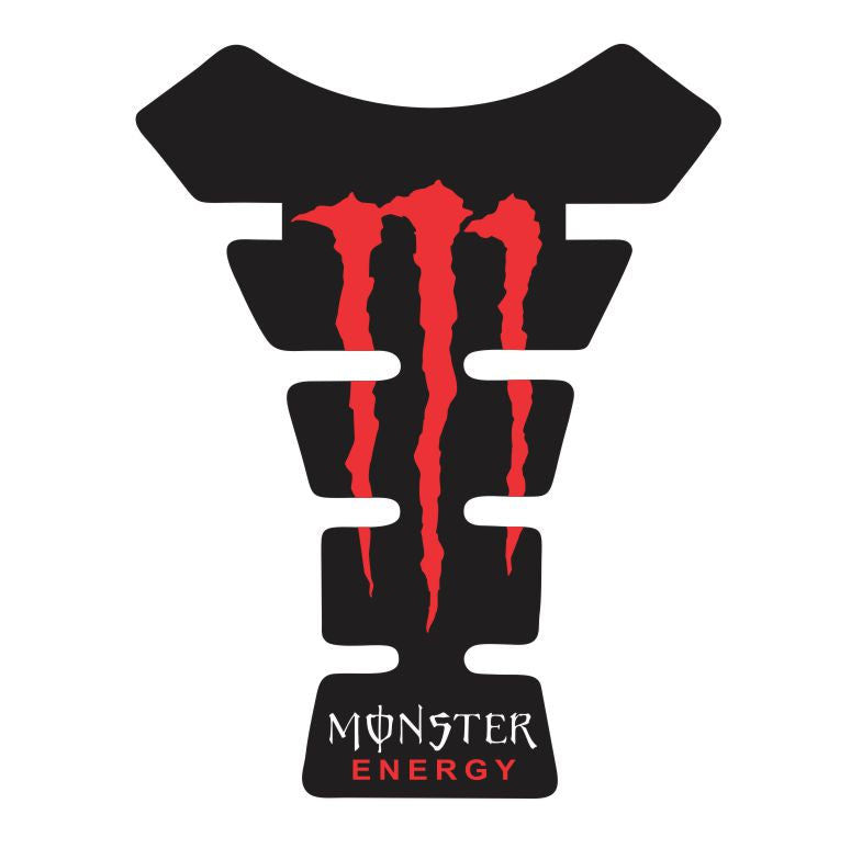 Universal red Monster Energy tank pad – durable fuel tank protector with iconic Monster Energy logo design.