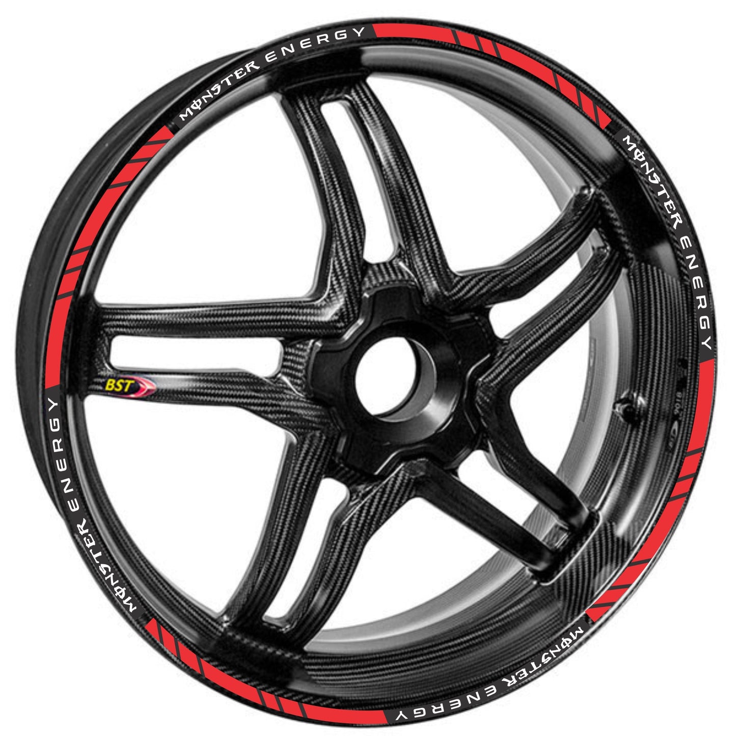 Monster Energy motorcycle wheel stickers – fit 14-inch to 18-inch rims with bold racing style