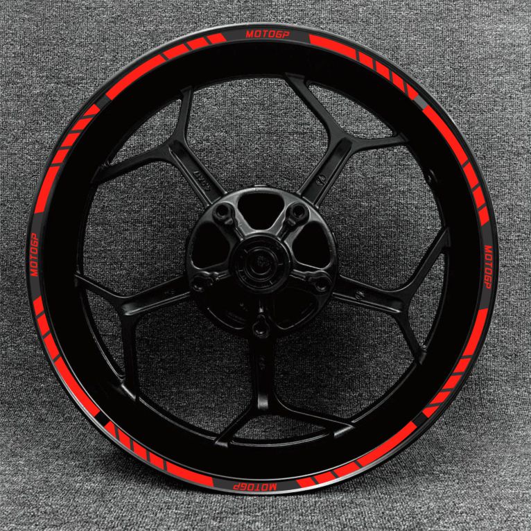Custom MotoGP wheel stickers – available for 14-inch to 18-inch motorcycle rims.
