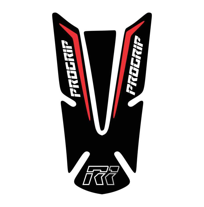 red Progrip motorcycle tank pad – high-quality fuel tank protector with Progrip logo and durable design.