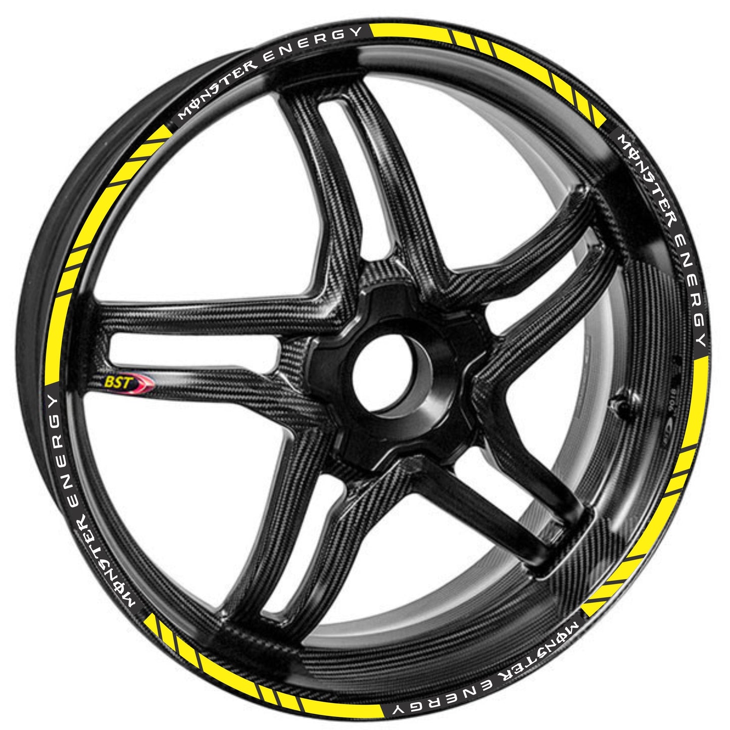 Monster Energy motorcycle wheel stickers – fit 14-inch to 18-inch rims with bold racing style