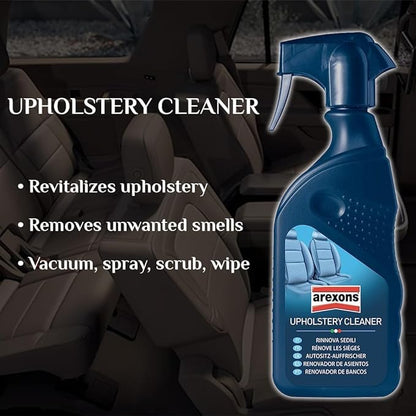 Arexons Upholstery Cleaner – gentle yet effective cleaner for car seats, fabric interiors, and carpets, leaving a fresh scent and spotless finish