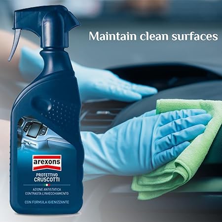 Arexons Cockpit Protectant Spray – deep-cleaning and high-gloss treatment for car interiors, preventing fading and cracking