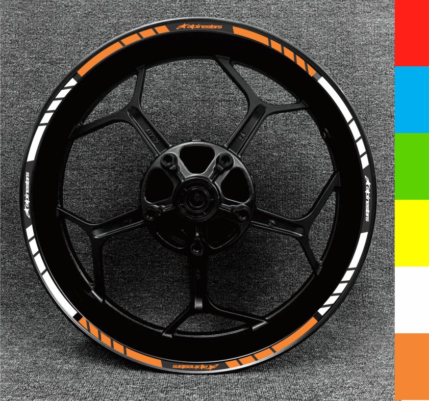 Upgrade your motorcycle with Alpinestars wheel stickers – sleek and sporty design