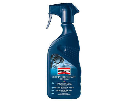 Arexons Cockpit Protectant Spray – deep-cleaning and high-gloss treatment for car interiors, preventing fading and cracking