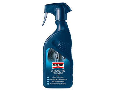Arexons Extreme Tire Restorer – advanced tire shine formula that restores deep black color and protects against cracking and fading.