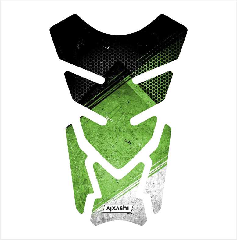 Durable green rubber tank pad for motorcycles – enhances grip and prevents fuel tank scratches.
