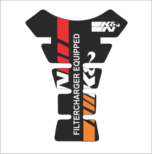 K&N fuel tank pad for motorcycles – high-quality protector featuring the K&N logo and racing aesthetics.