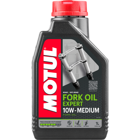 Motul Fork Oil Expert Medium 10W – high-performance hydraulic oil for motorcycle forks, improves suspension response and comfort