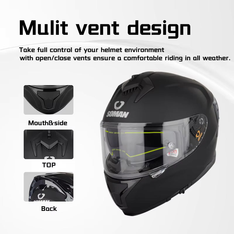 Soman full Face helmet Matt Black
