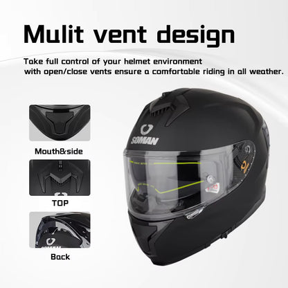 Soman full Face helmet Matt Black