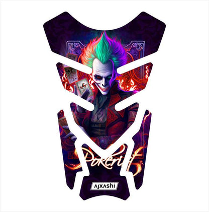 The Joker tank pad for motorcycles – durable and stylish protector with a sinister, comic-inspired look.