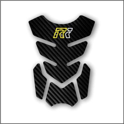 Premium carbon fiber motorcycle fuel tank pad – enhances grip and prevents wear on the fuel tank.