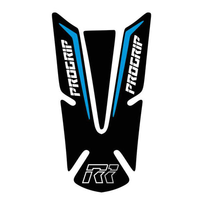 blue Progrip motorcycle tank pad – high-quality fuel tank protector with Progrip logo and durable design.