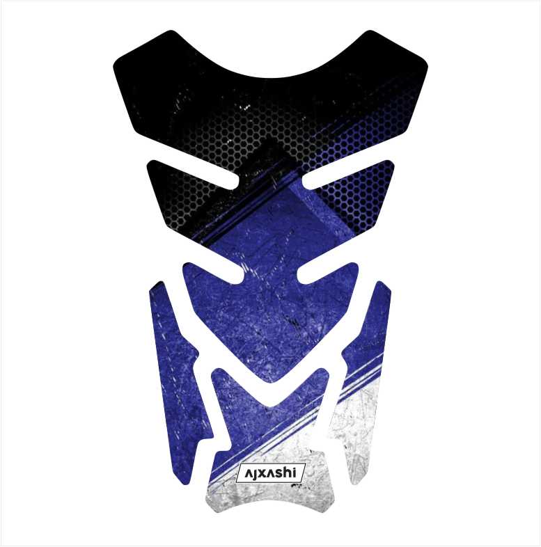 Durable blue rubber tank pad for motorcycles – enhances grip and prevents fuel tank scratches.
