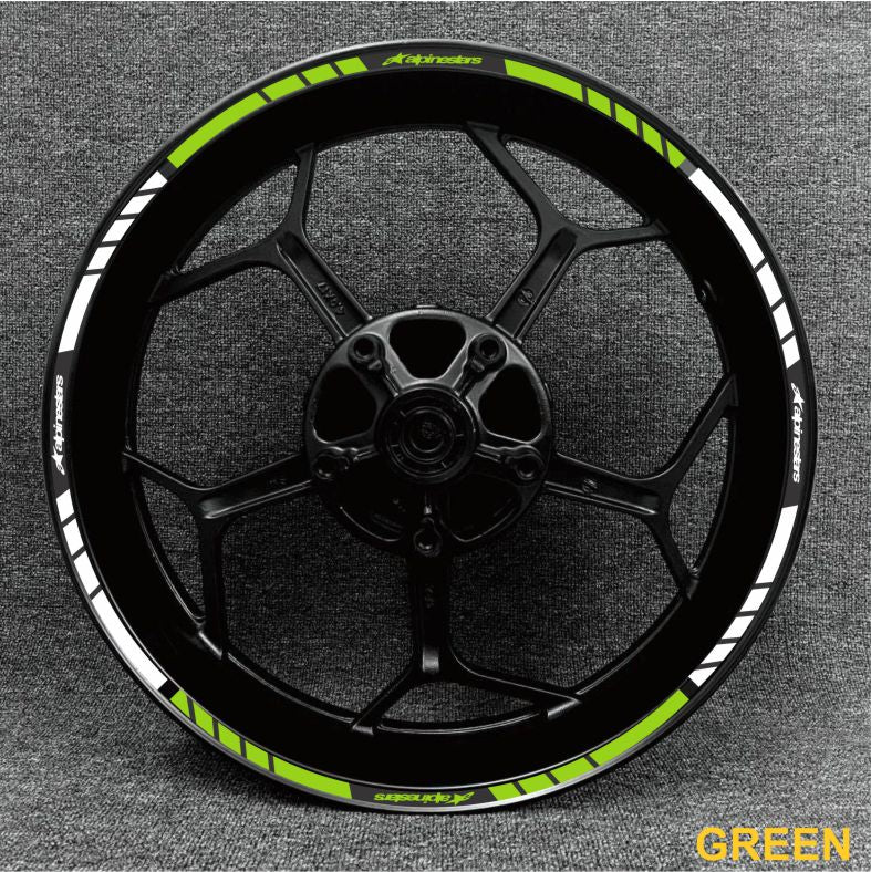 Upgrade your motorcycle with Alpinestars wheel stickers – sleek and sporty design