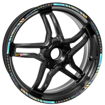 Monster Energy motorcycle wheel stickers – fit 14-inch to 18-inch rims with bold racing style