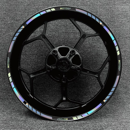 Custom MotoGP wheel stickers – available for 14-inch to 18-inch motorcycle rims.