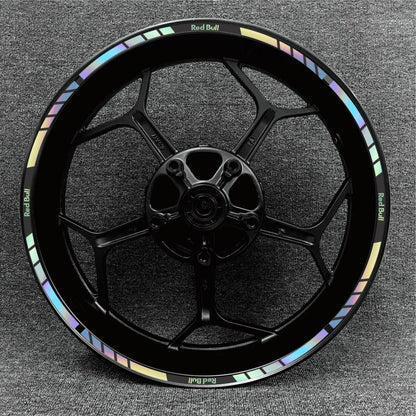 Premium Red Bull wheel decals – fit Suzuki, Honda, Yamaha, and Aprilia sportbikes.