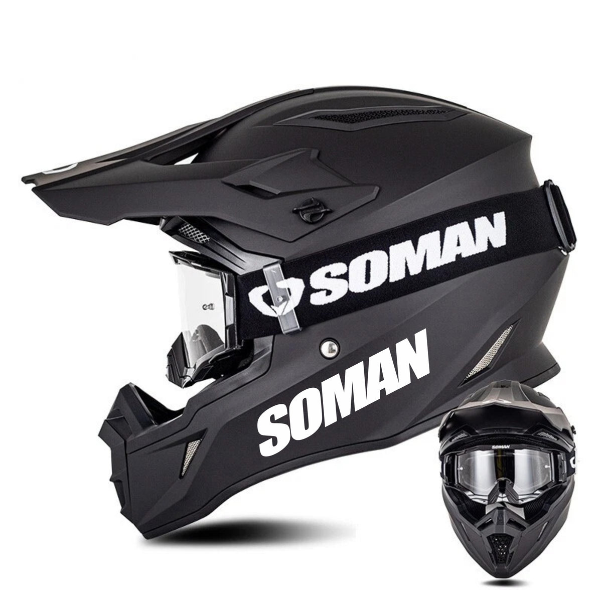 SOMAN オフロード ブラック/ホワイト matt-black-off-road-soman-