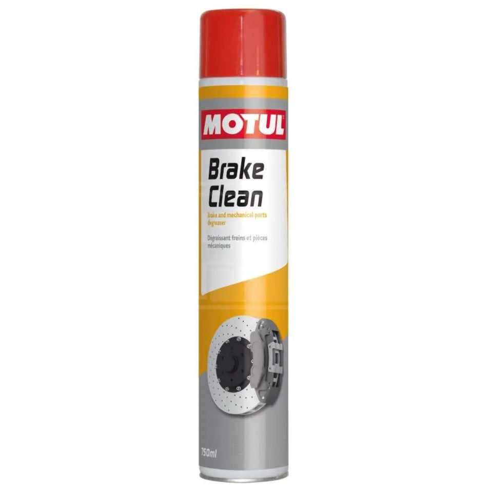 Motul Brake Clean spray can used for removing grease, oil, and brake dust from braking systems and metal parts.