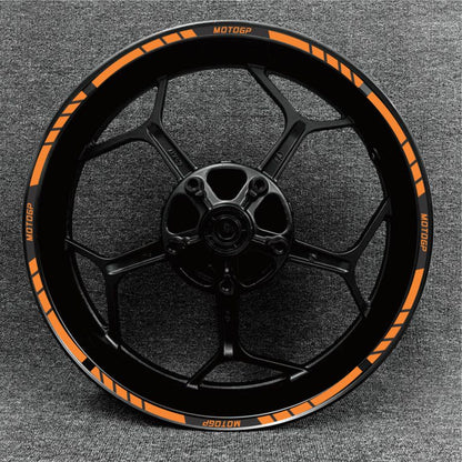 Custom MotoGP wheel stickers – available for 14-inch to 18-inch motorcycle rims.