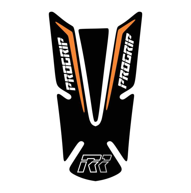 Orange Progrip motorcycle tank pad – high-quality fuel tank protector with Progrip logo and durable design.