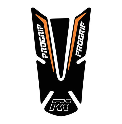 Orange Progrip motorcycle tank pad – high-quality fuel tank protector with Progrip logo and durable design.