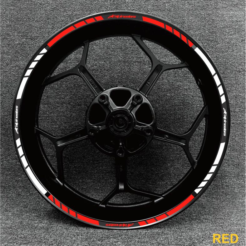 Upgrade your motorcycle with Alpinestars wheel stickers – sleek and sporty design