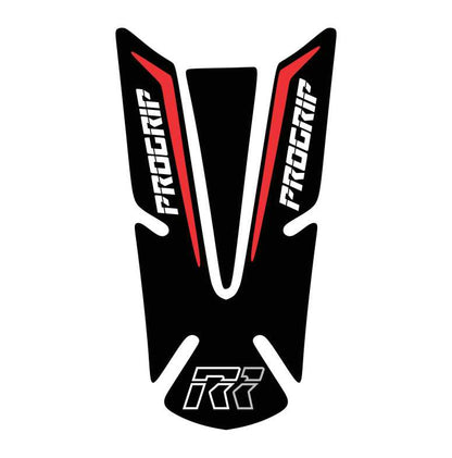 red Progrip motorcycle tank pad – high-quality fuel tank protector with Progrip logo and durable design.
